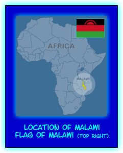 Malawi on map